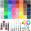 32,000pcs/40 Colors/3mm Flat Bottom Rhinestone Set, Multi-Color Handmade Gems Set With Pickup Pen And Tweezers. Suitable For DIY, Clothing, Shoes Sparkling Jewelry - Colorful Mixed Color Palette.