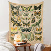 Vintage Butterfly Tapestry, Long Vertical Wall Hanging Reference Illustrative Botanical Tapestries For Bedroom Aesthetic Floral Tapistry Botanical Plants Tapestry Wall Hanging Cute Bedroom Decor(30x40inch/40x60inch/51x60inch/60x80inch)